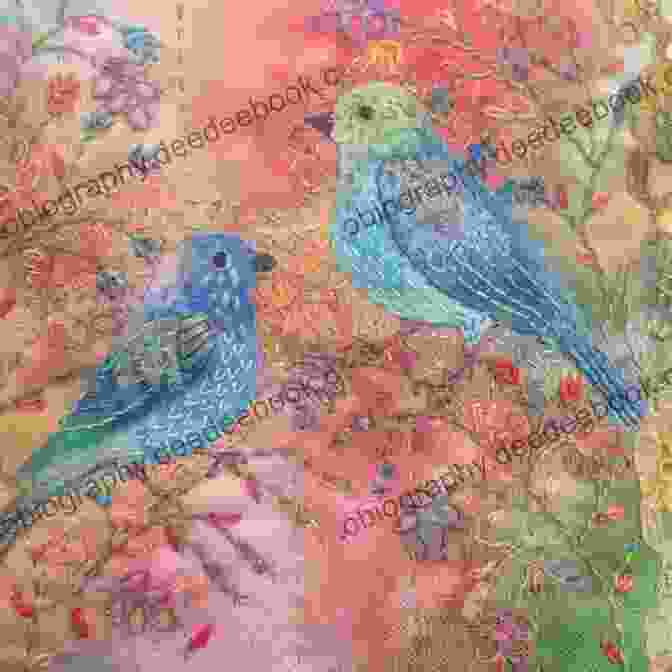 Birds Embroidered On A Blue Fabric Botanical Embroidery: 25 Designs To Mix Match: 4 Elegant Projects