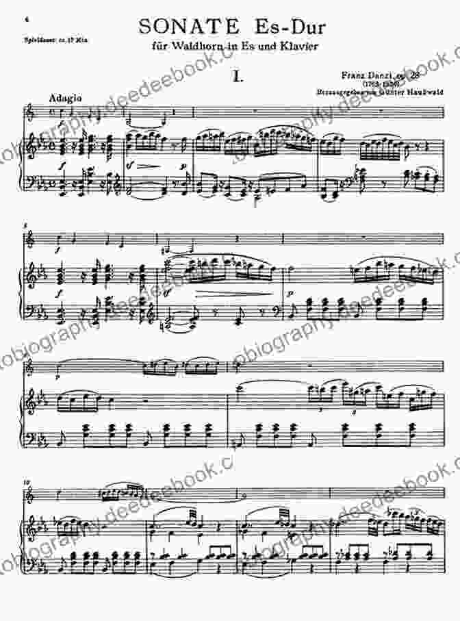 Nocturne From Horn Sonata By Franz Schubert 10 (Easy) Romantic Pieces For French Horn Quartet (HORN 1): For Beginners (10 Romantic Pieces French Horn Quartet 2)